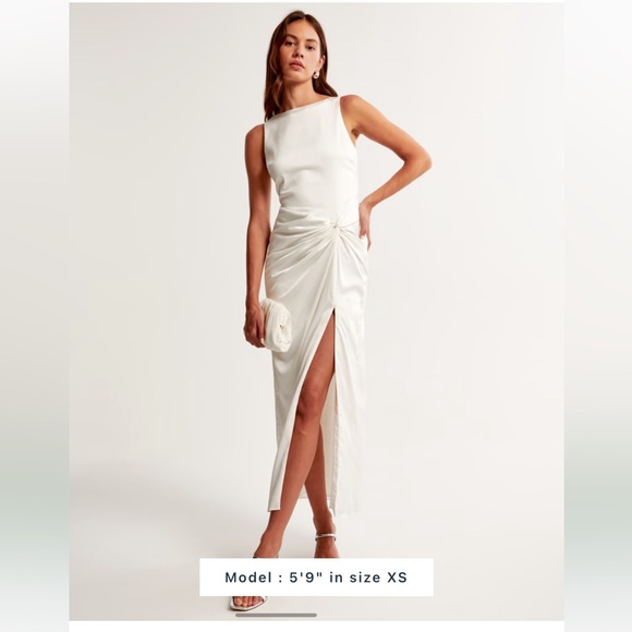 Abercrombie & Fitch Dresses & Skirts - Abercrombie Draped Skirt Maxi Dress Size M White NWOT